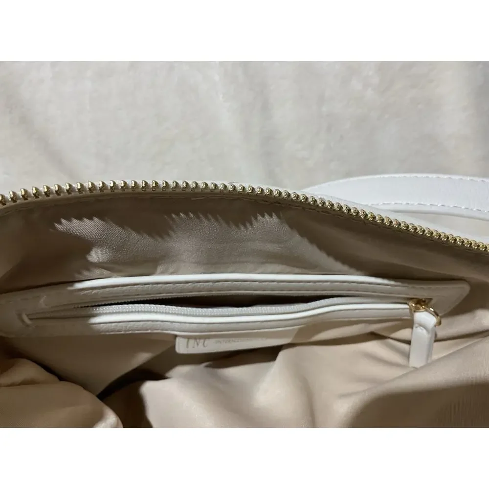 Ivory With Gold Accents Purse Shoulder Strap Handbag